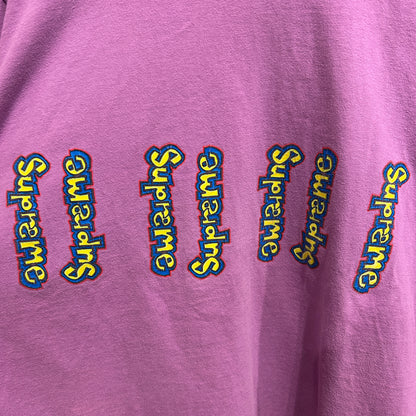 2018SS Supreme Gonz Logo Tee リピートロゴTシャツ 薄紫 (サイズ不明)/B502T-SO