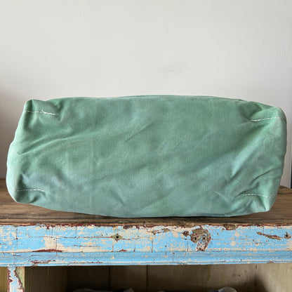 90's L.L.Bean Boat＆Tote キャンバストート 白薄緑/B0996AC-SO
