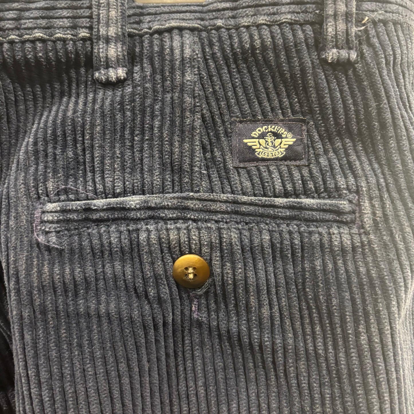 90's DOCKERS KHAKIS ２タック コーデュロイパンツ ネイビー (36×31)/B3365P-SO