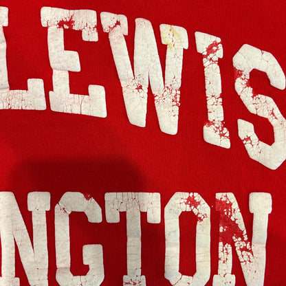 80's ARTEX Fort Lewis Washington 発泡プリント スウェットTシャツ 赤 (M)/A6896T-SO