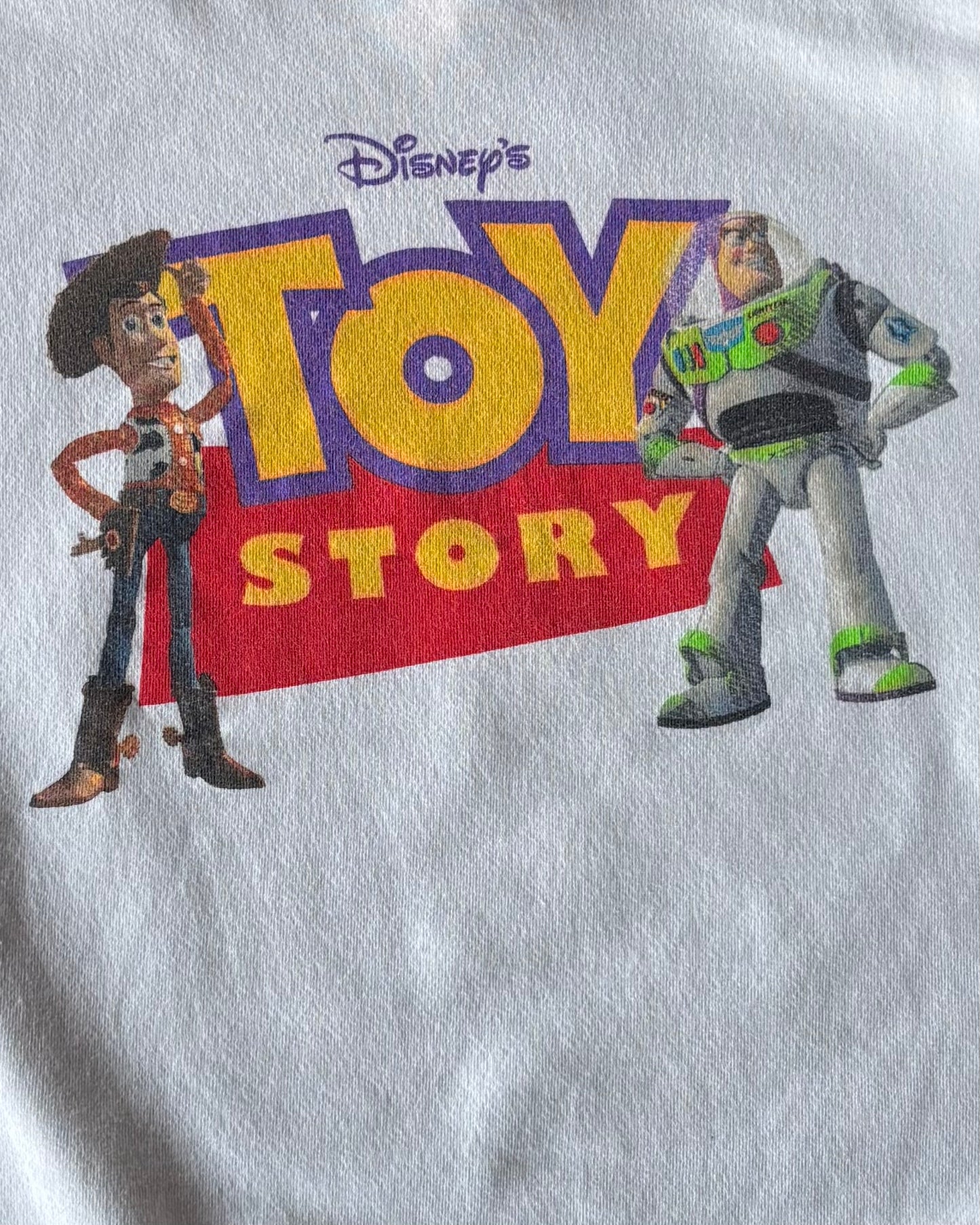90's Disney ディズニー TOY STORY トイストーリー キャラクター スウェット 映画 白(L) /C0130S-SO