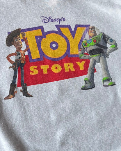 90's Disney ディズニー TOY STORY トイストーリー キャラクター スウェット 映画 白(L) /C0130S-SO