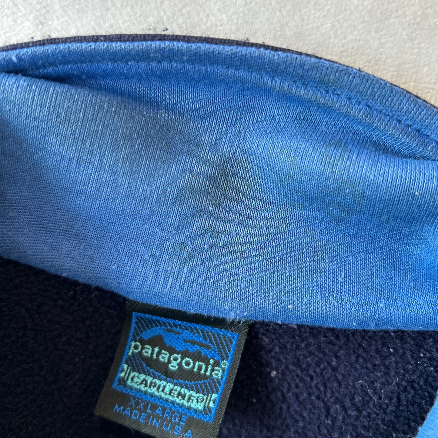 90's Patagonia パタゴニア CAPILENE キャプリーン フリースプルオーバー ネイビー(XXL)/A9848F-SO