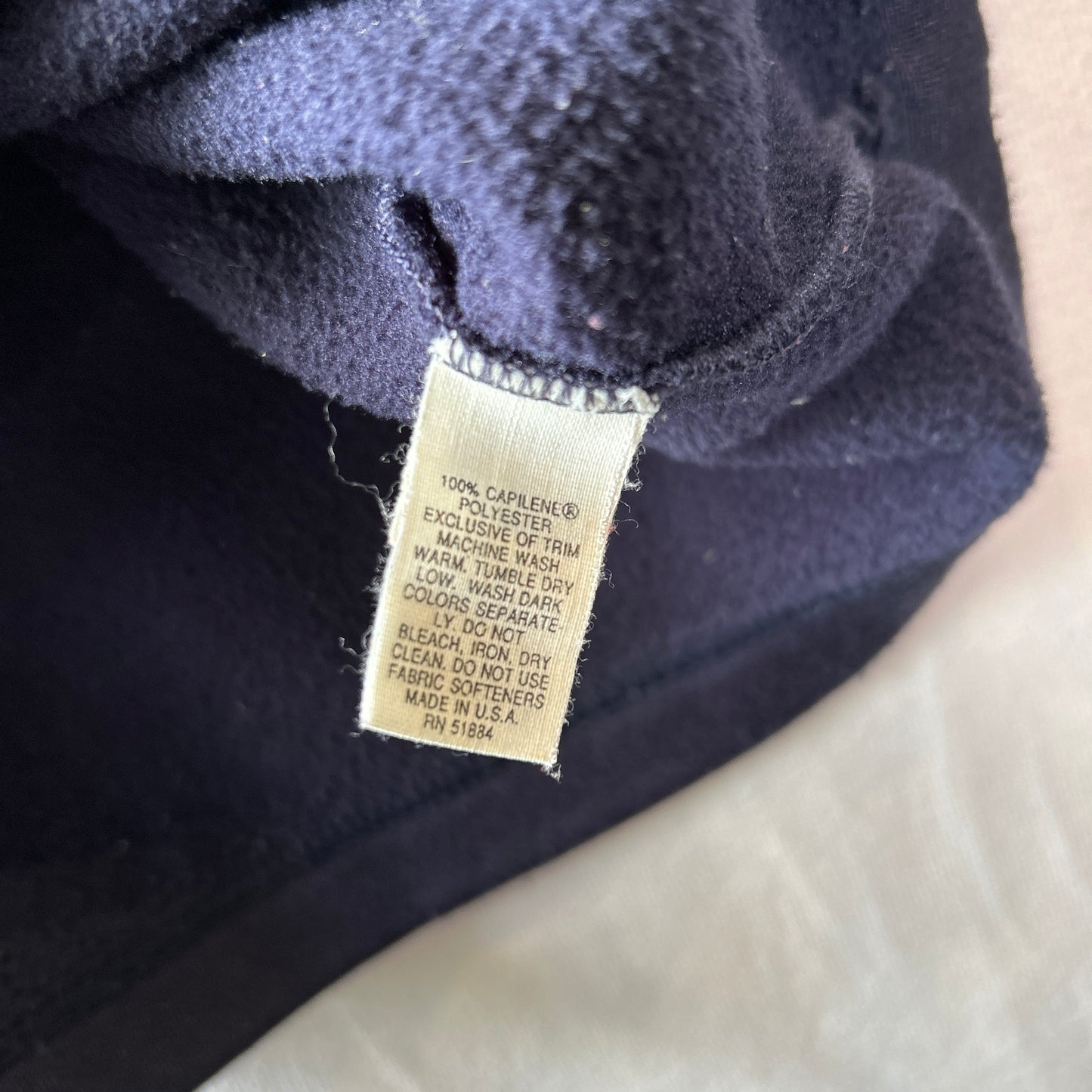 90's Patagonia パタゴニア CAPILENE キャプリーン フリースプルオーバー ネイビー(XXL)/A9848F-SO