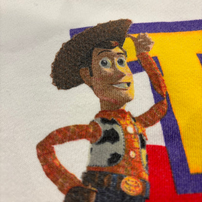 90's Disney ディズニー TOY STORY トイストーリー キャラクター スウェット 映画 白(L) /C0130S-SO