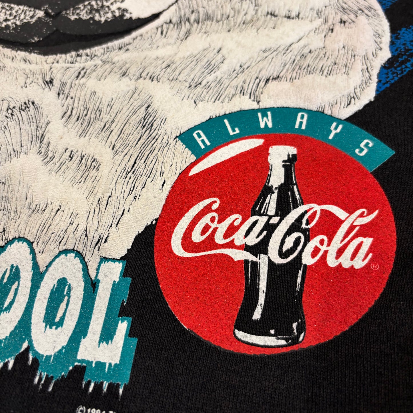 90's Coca Cola コカコーラ ALWAYS COOL シロクマ スウェット 黒 (L) /C0136S-SO