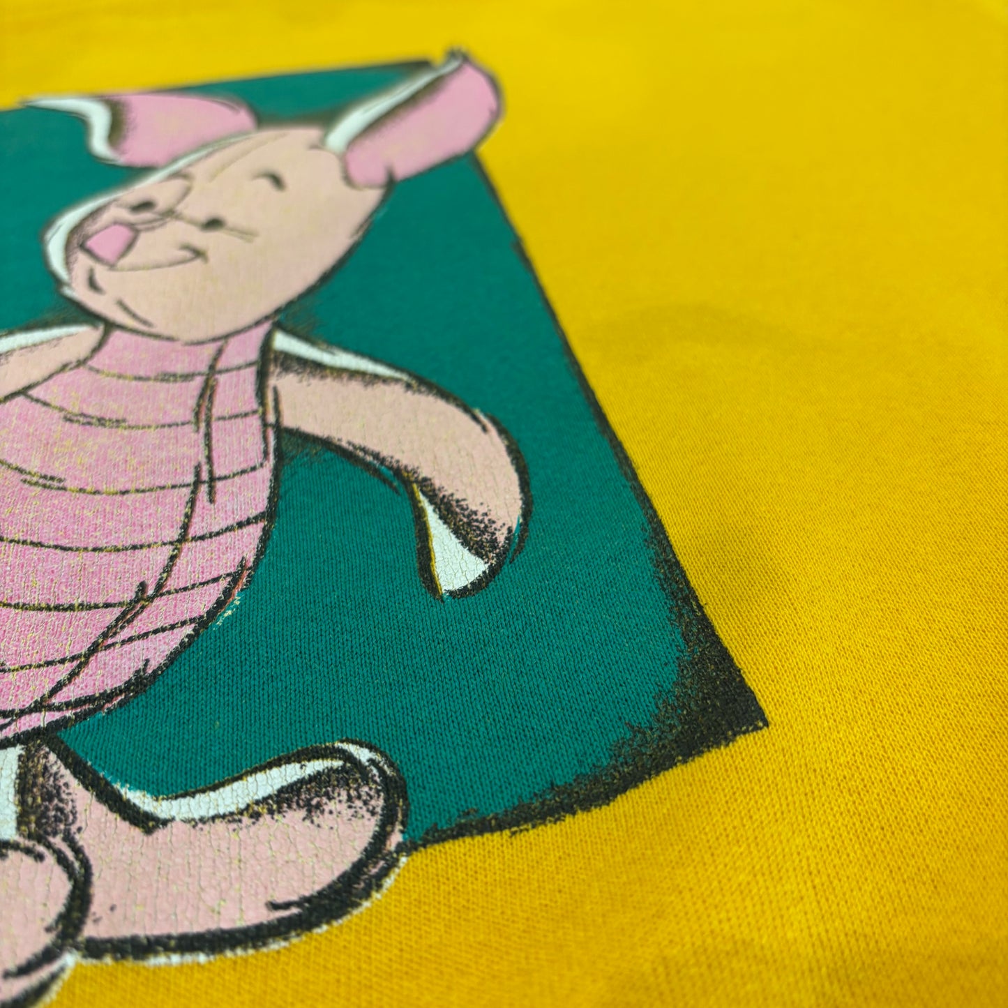 90's Disney ディズニー Winnie the Pooh くまのプーさん ピグレット スウェット イエロー (L) /C0135S-SO