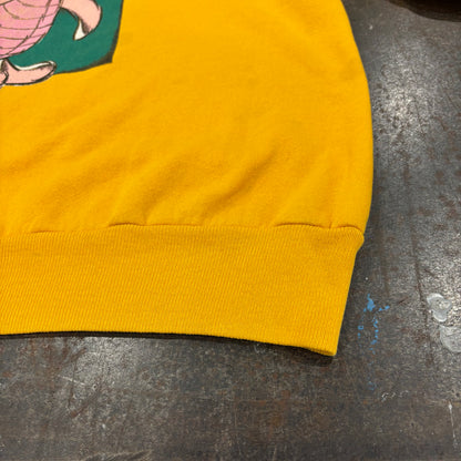 90's Disney ディズニー Winnie the Pooh くまのプーさん ピグレット スウェット イエロー (L) /C0135S-SO
