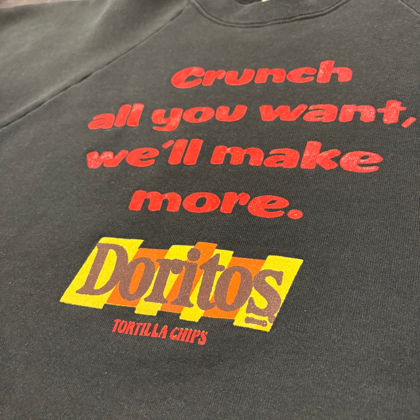 90's FRUIT OF THE LOOM フルーツオブザルーム ドリトス Doritos スウェット 黒 (XL) /C0132S-SO