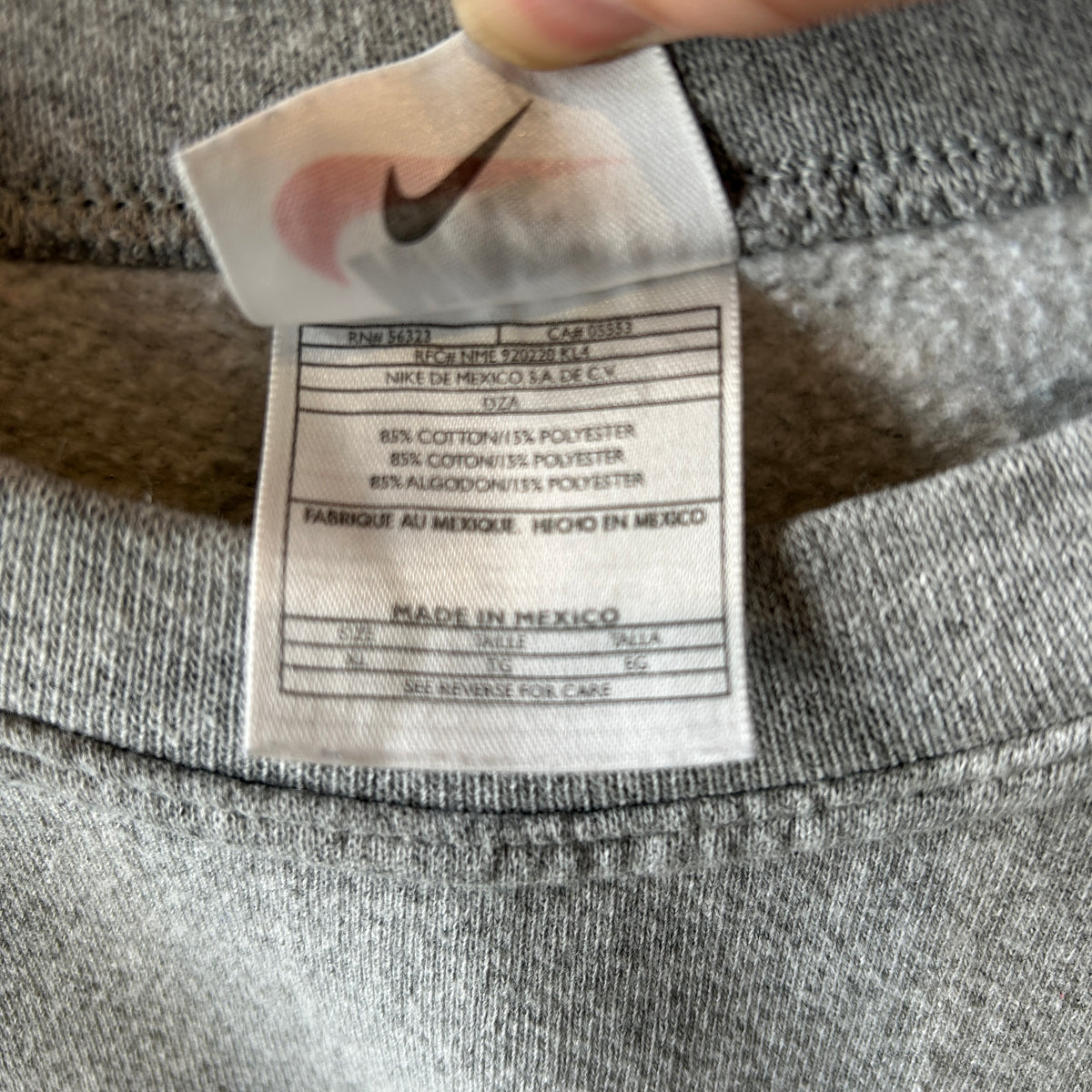 00's NIKE ナイキ ミニスウッシュ クルーネックスウェット グレー(XL)/A9332S-SO