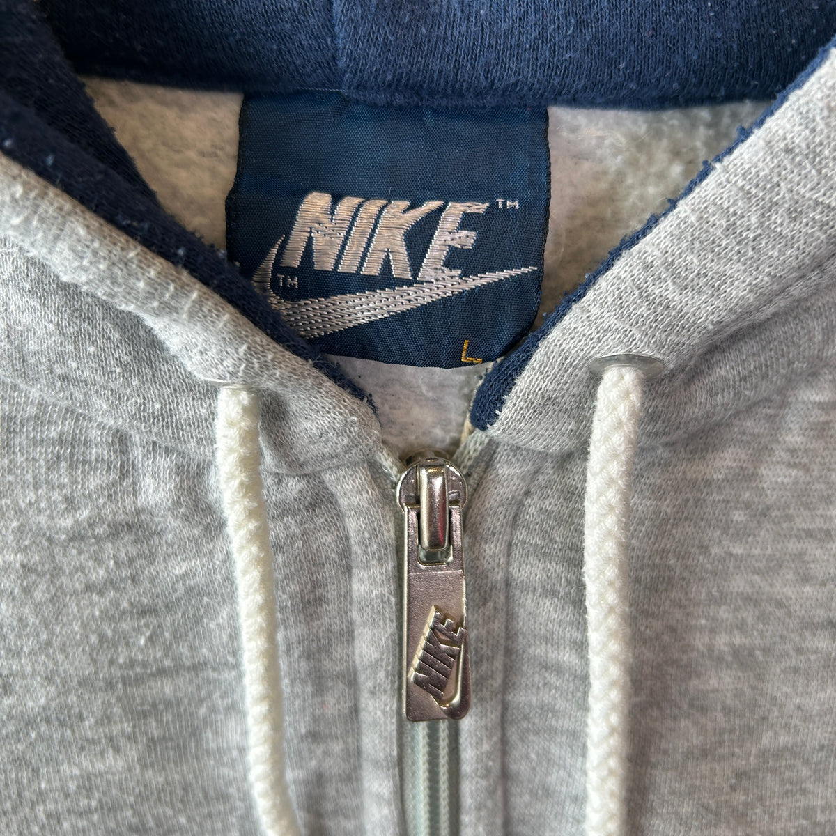80's NIKE ジップパーカー スウェットフーディー グレー(L)/C0335S-SO