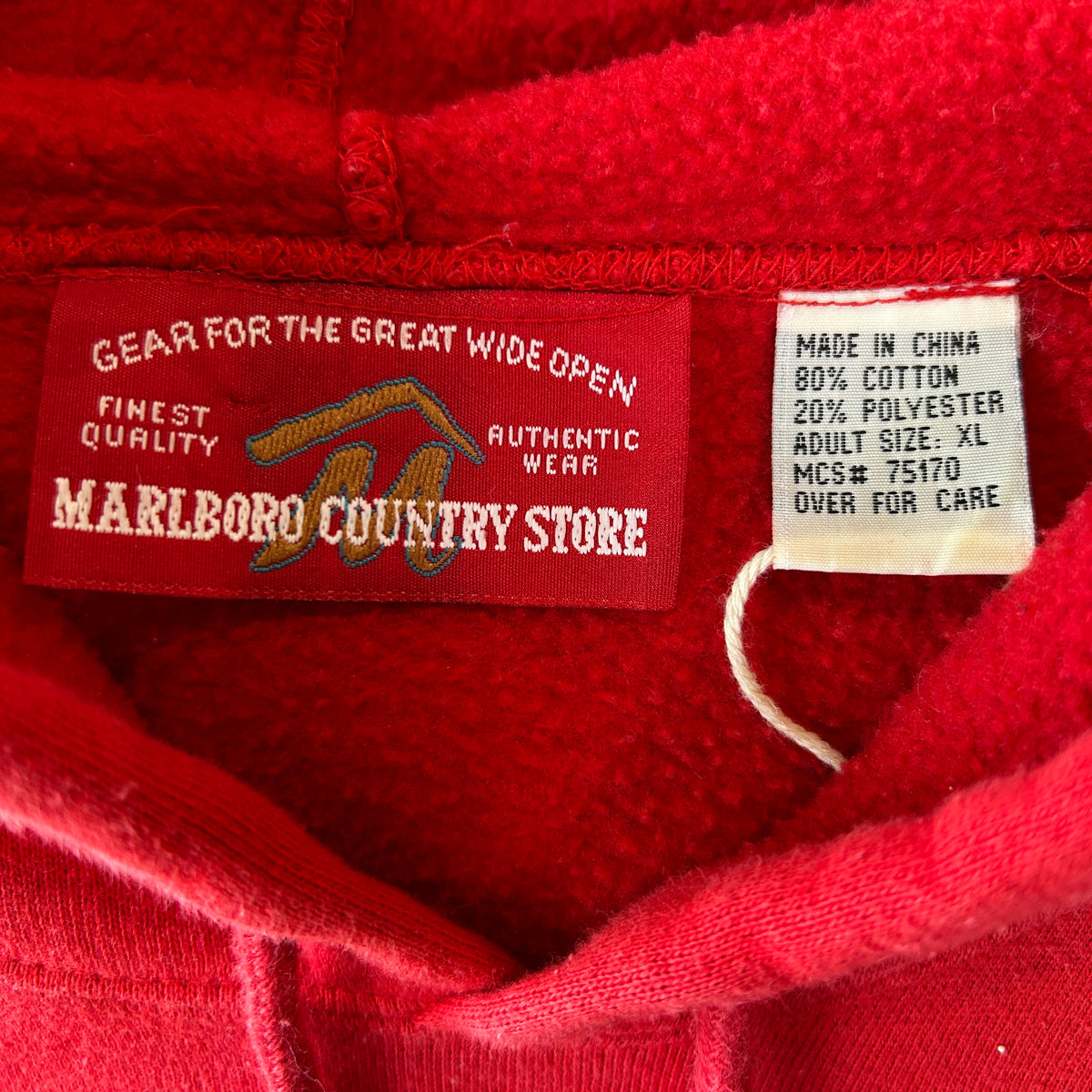90's Marlboro マルボロ ロゴパッチ スウェットフーディー レッド(XL)/C1469S-SO