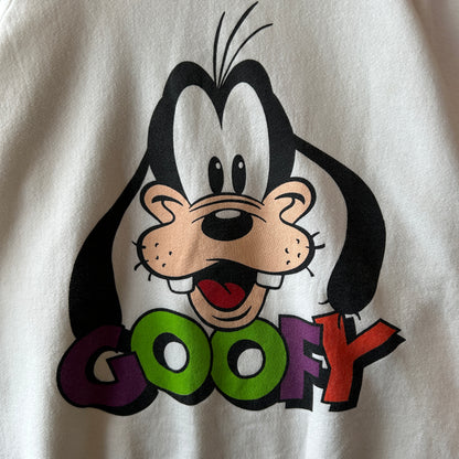 80's~ Disney ディズニー "Goofy" グーフィー キャラクタースウェット ホワイト/A8091S-SO