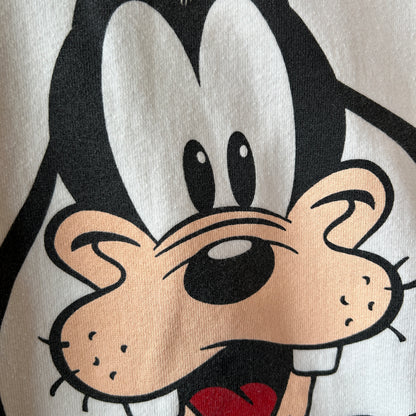80's~ Disney ディズニー "Goofy" グーフィー キャラクタースウェット ホワイト/A8091S-SO