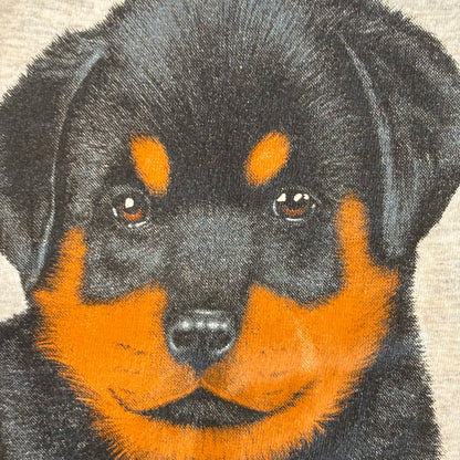 90's ROTTWEILER ロットワイラー 犬 アニマルプリントTシャツ 白 (サイズ不明)/A7401T-SO