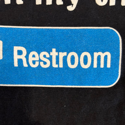 90's DELTA Restroom "If you need me... I'll be my throne" メッセージTシャツ 黒 (L)/B2808T-SO