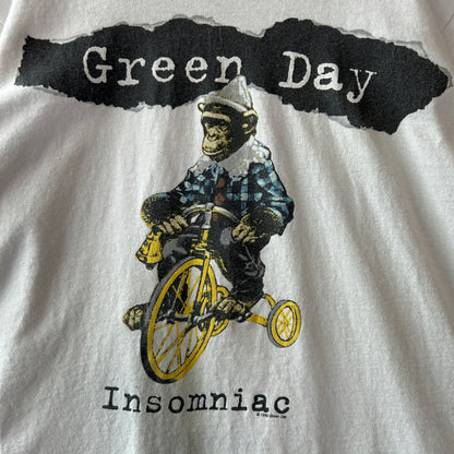 90's Green Day グリーン・デイ Insomniac ツアーTシャツ リンガーT 白(L)/C0287T-SO
