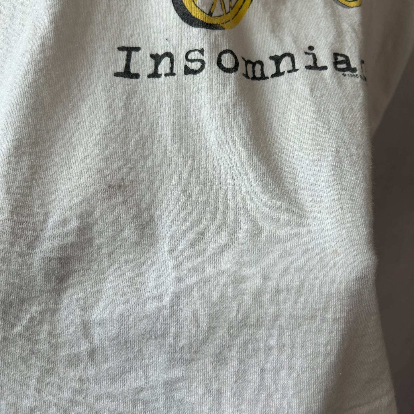 90's Green Day グリーン・デイ Insomniac ツアーTシャツ リンガーT 白(L)/C0287T-SO