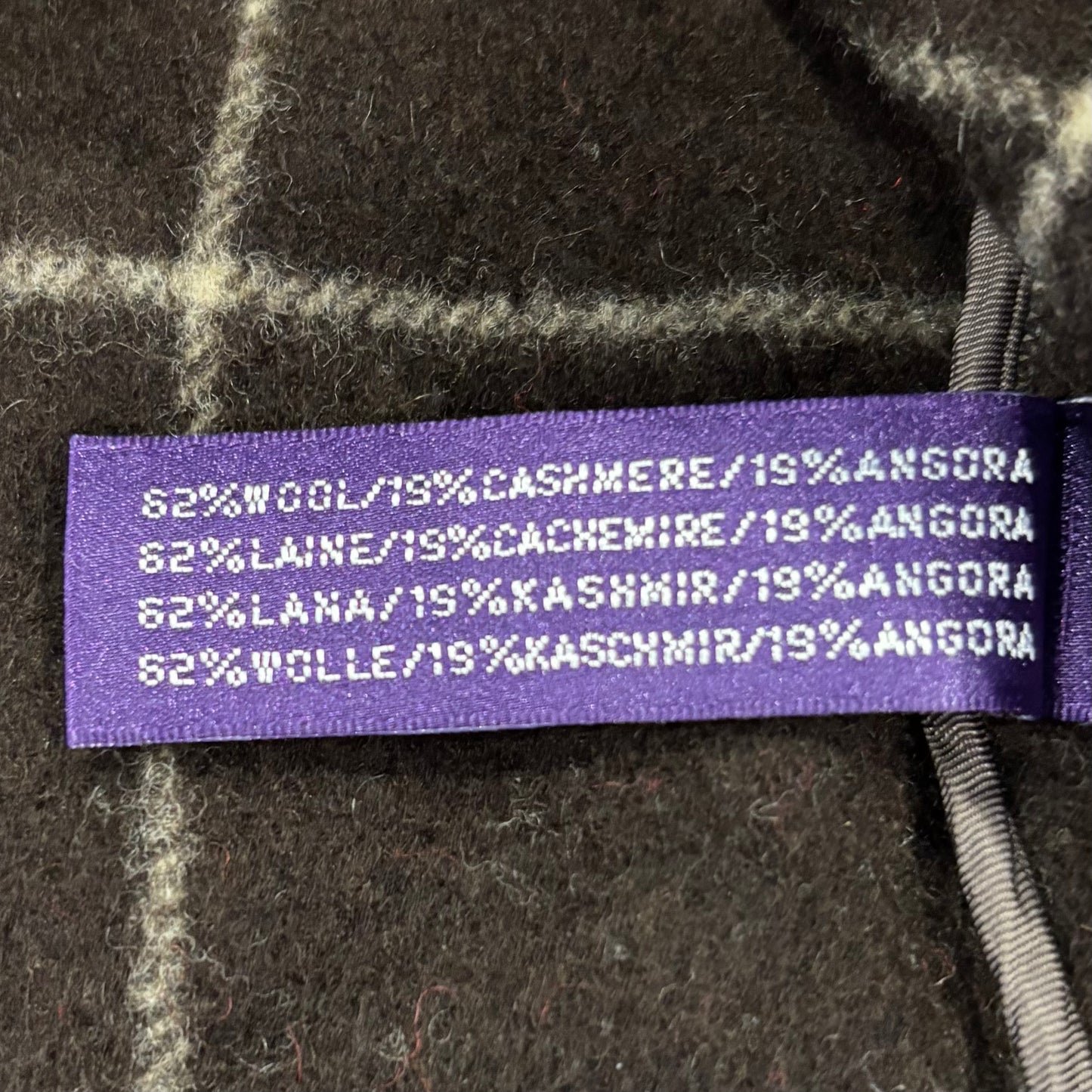 00's Ralph Lauren purple label ラルフ パープルレーベル ウール カシミヤ チェックシャツジャケット 茶色 (M) /C0194SH-SO