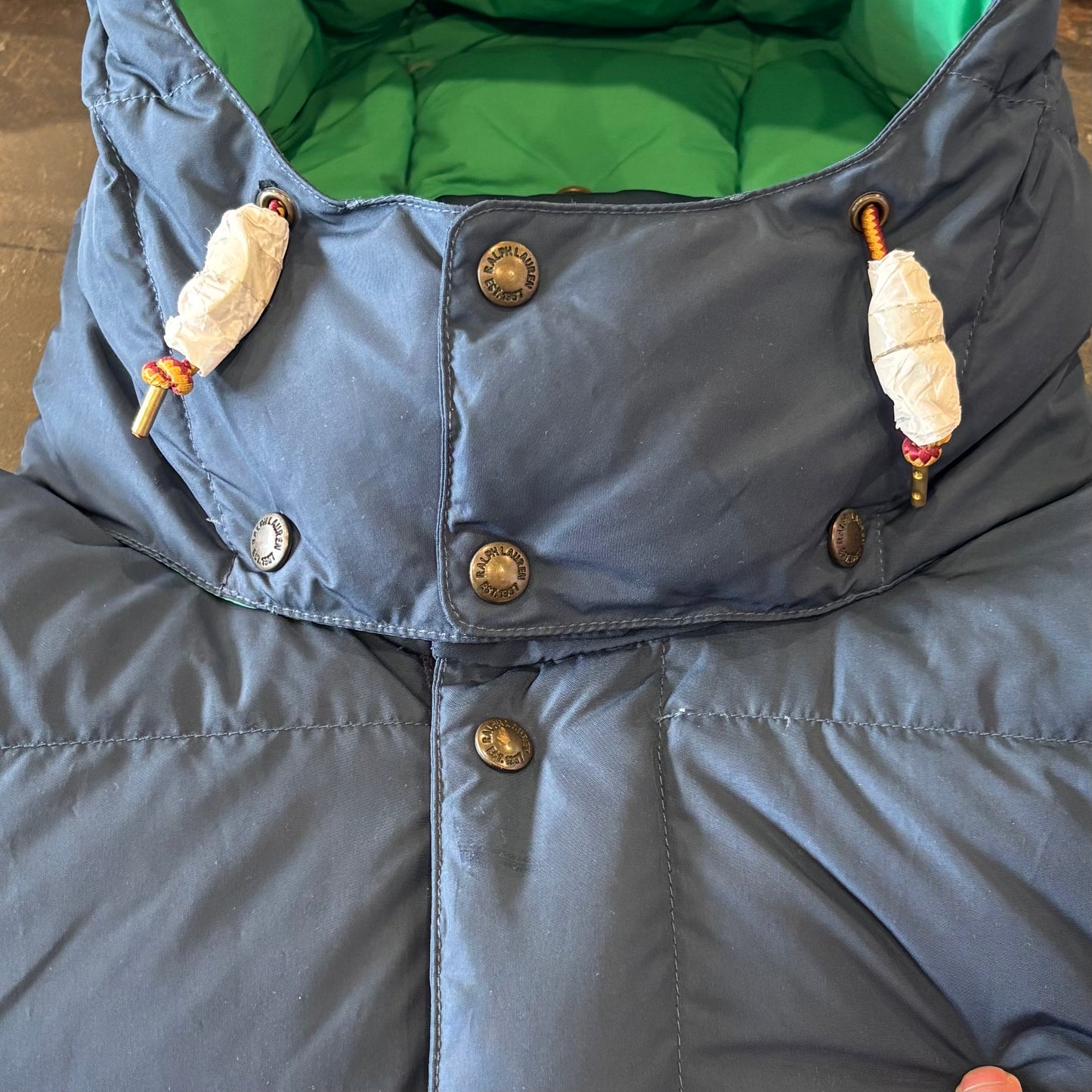 00's Ralph Lauren ラルフローレン ダウンベスト フード脱着可能 ネイビー (3XL) /A9533V-SO