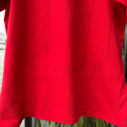 90's Hanes LIFE MAGAZINE ロゴTシャツ 企業T 雑誌 赤(L)/A6394T-SO