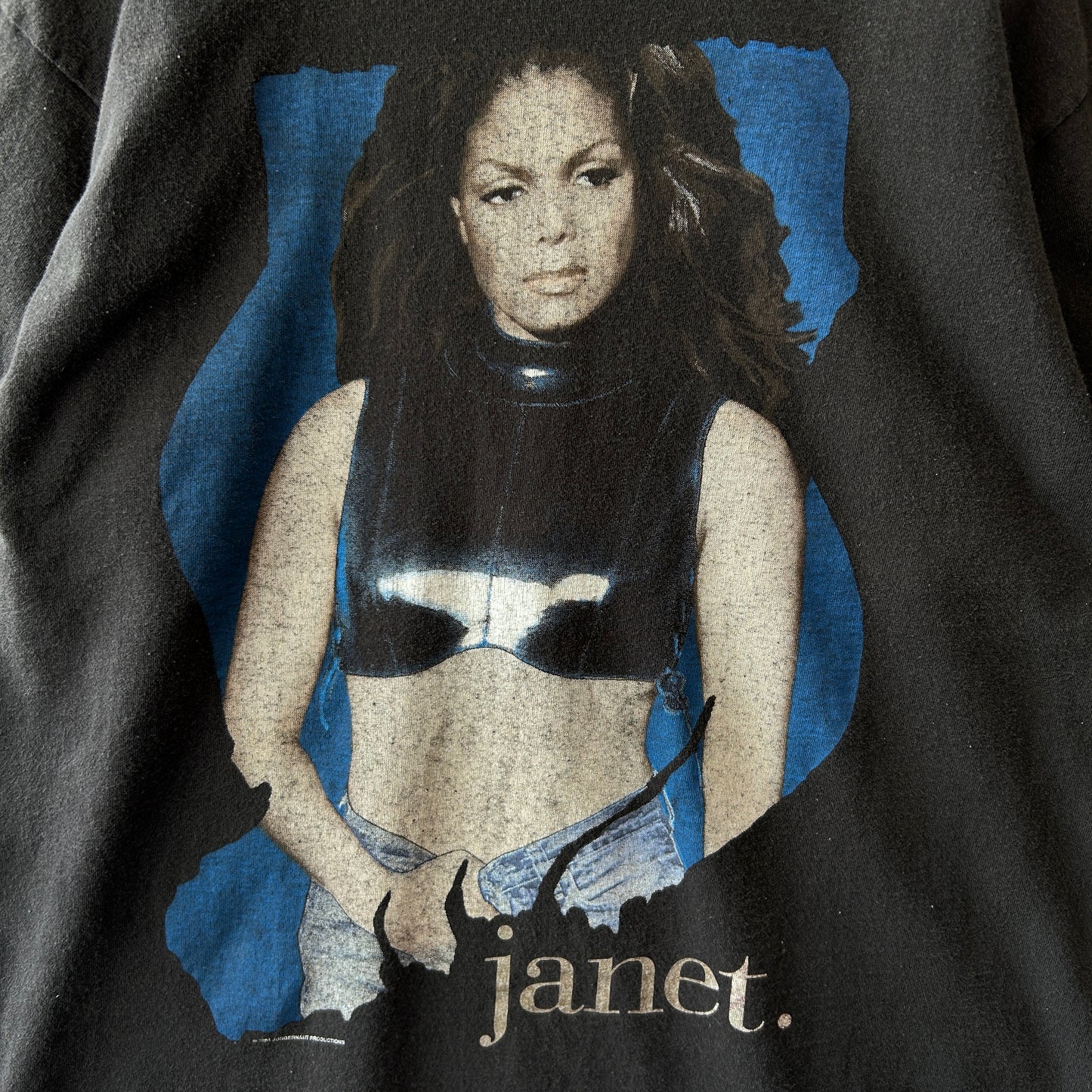 90's Janet Jackson ジャネット・ジャクソン all over the Planet ツアーTシャツ 黒(L)/C0788T-SO