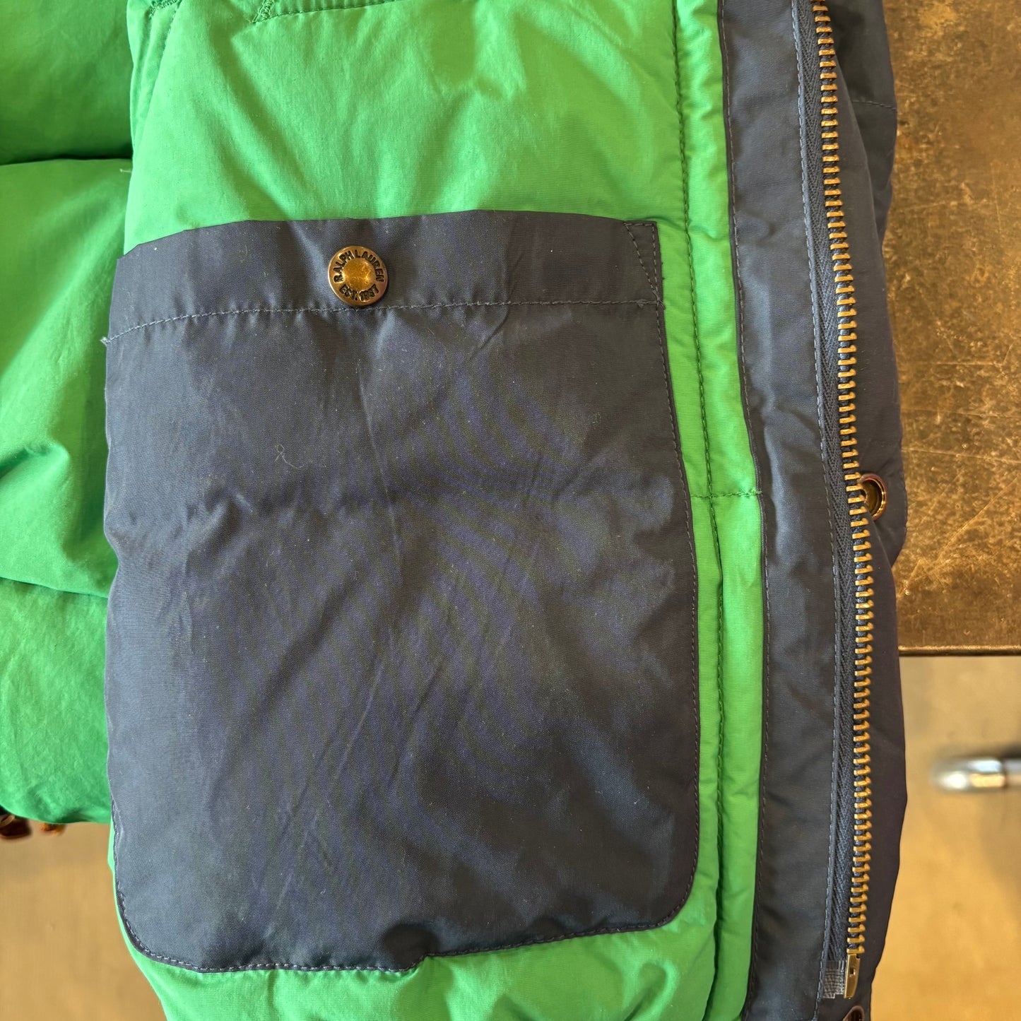 00's Ralph Lauren ラルフローレン ダウンベスト フード脱着可能 ネイビー (3XL) /A9533V-SO