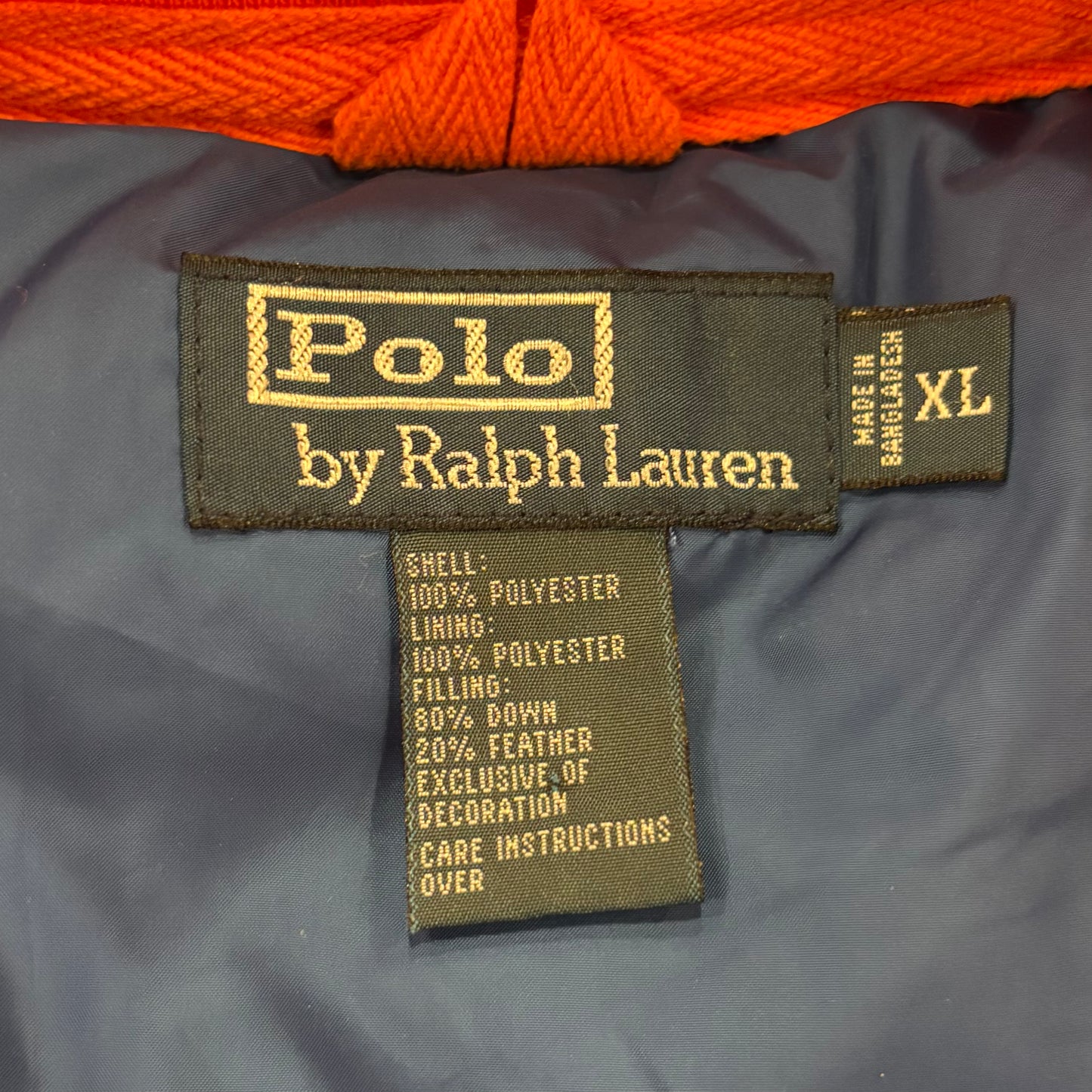 00's Ralph Lauren ラルフローレン ダウンベスト オレンジ (XL) /C0023V-SO