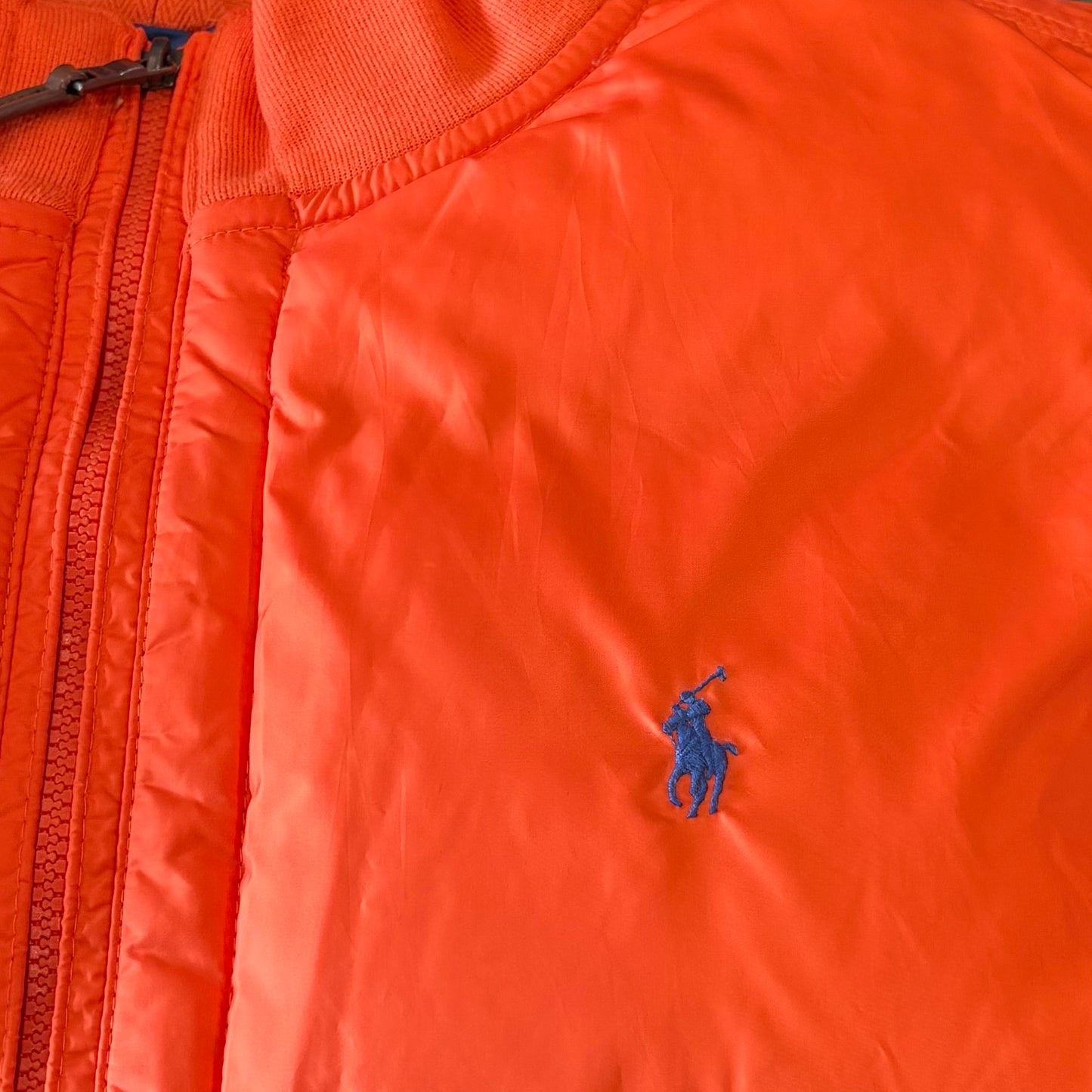 00's Ralph Lauren ラルフローレン ダウンベスト オレンジ (XL) /C0023V-SO