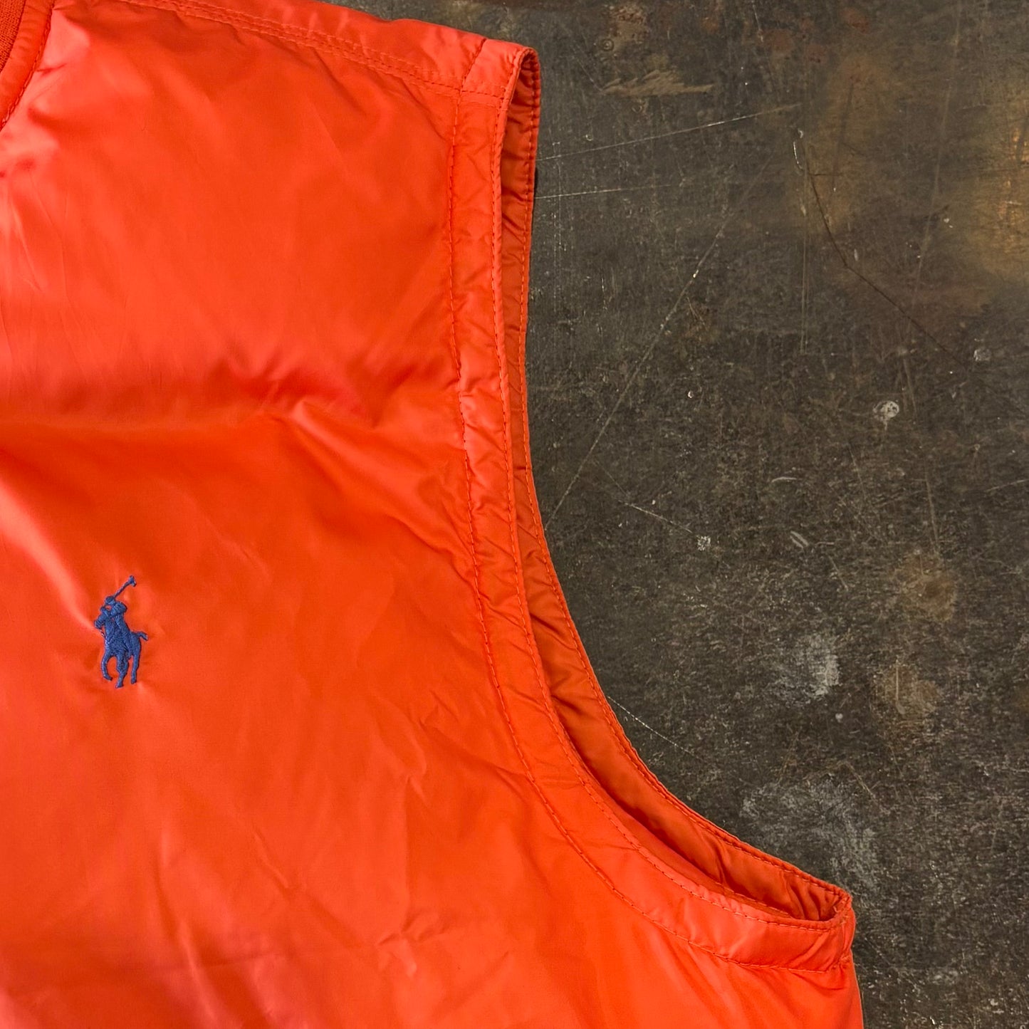 00's Ralph Lauren ラルフローレン ダウンベスト オレンジ (XL) /C0023V-SO