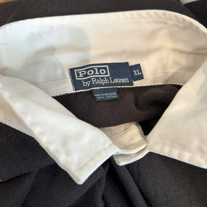 00's Polo by Ralph Lauren ラルフローレン ラガーシャツ ブラック(XL)/C1472T-SO