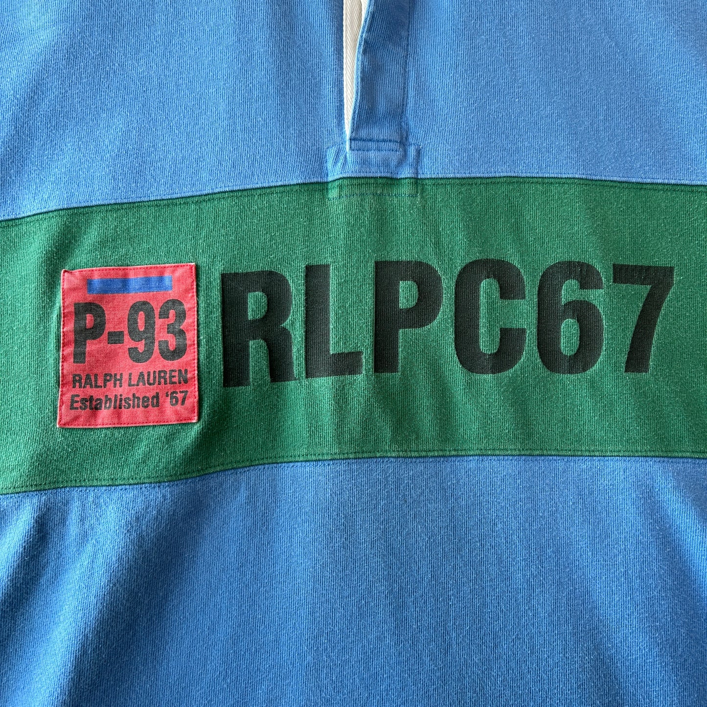90's Polo ラルフローレン P-93 半袖ラガーシャツ ポロスポ RLPC67 (XL)/C1471T-SO