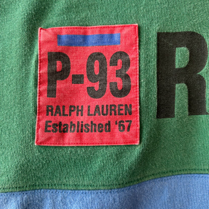 90's Polo ラルフローレン P-93 半袖ラガーシャツ ポロスポ RLPC67 (XL)/C1471T-SO