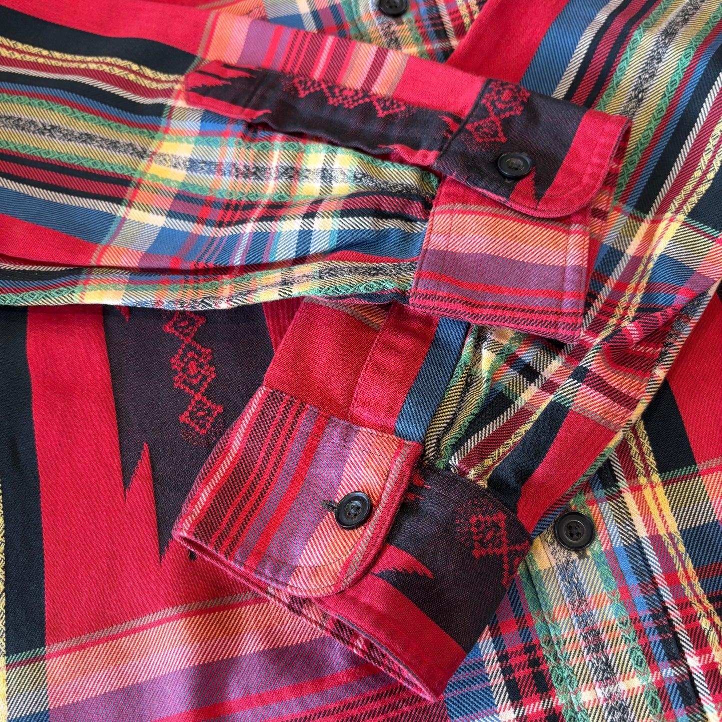 00's Ralph Lauren ラルフローレン ネイティブ柄 長袖 シャツ 赤 (L)/B2869SH-SO