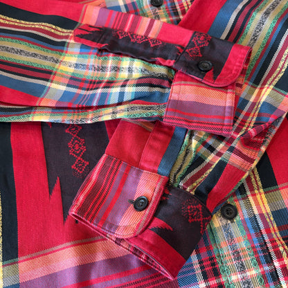 00's Ralph Lauren ラルフローレン ネイティブ柄 長袖 シャツ 赤 (L)/B2869SH-SO