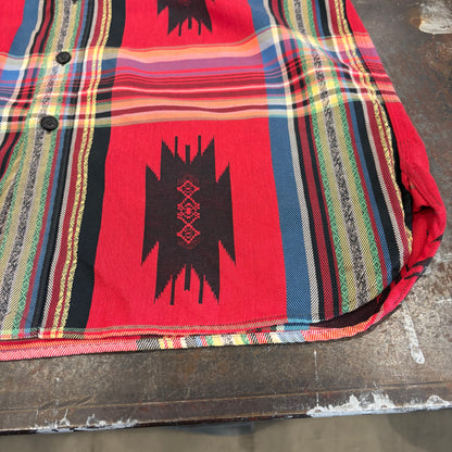 00's Ralph Lauren ラルフローレン ネイティブ柄 長袖 シャツ 赤 (L)/B2869SH-SO