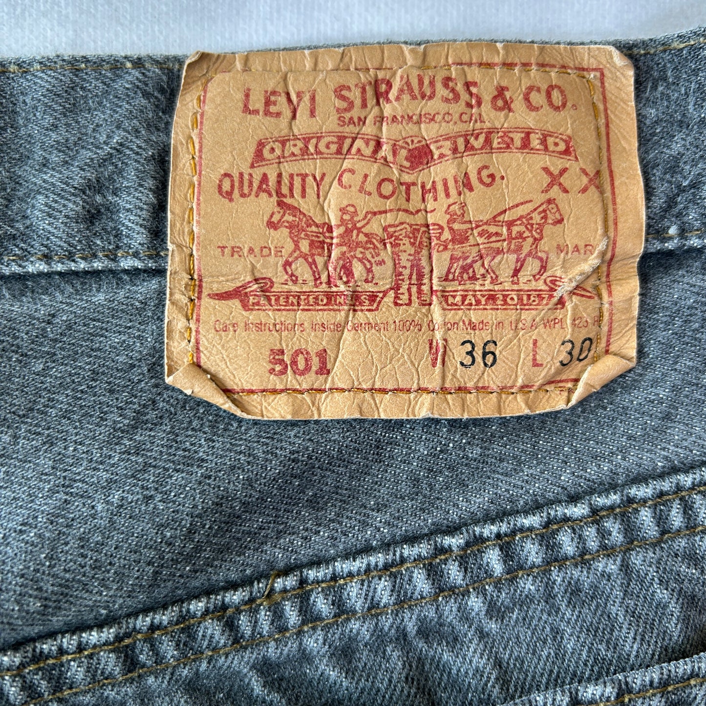 90's Levi's リーバイス 501-0658 先染めブラック デニムパンツ USA製 (36×30)/A6589P-SO