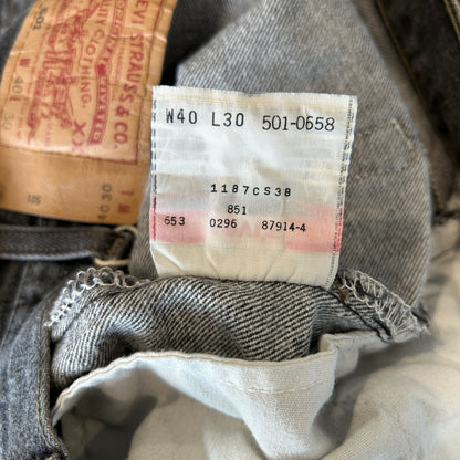90's Levi's リーバイス 501-0658 先染め ブラック デニムパンツ USA製 (40×30)/A9767P-SO