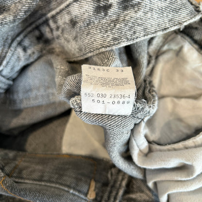 90's Levi's リーバイス 501-0686 ケミカルウォッシュ デニムパンツ ブラック(38×30)/A9146P-SO
