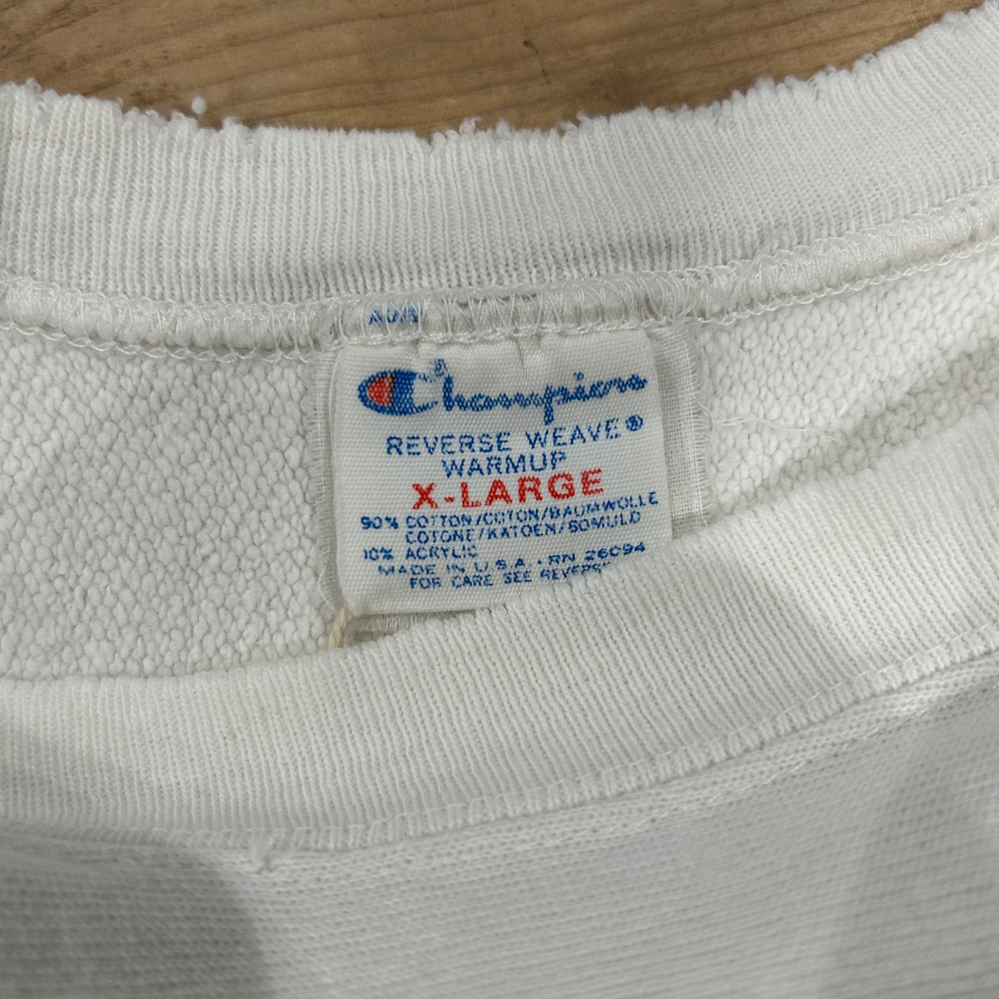 80's Champion Reverse Weave リバースウィーブ IOWA 白(XL)/A5447R-SO