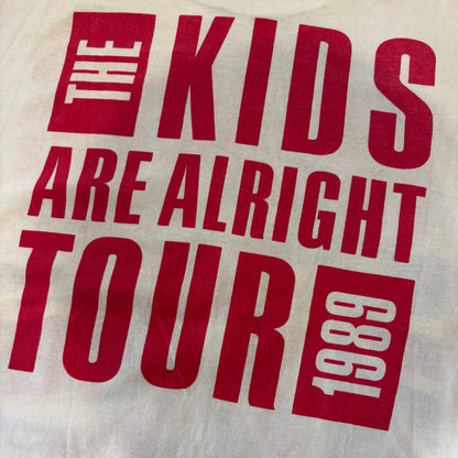80's  Hanes  THE WHO  "The kind ARE ALRIGHT TOUR 1989"  バンドTシャツ 白 L /A7618T-SO