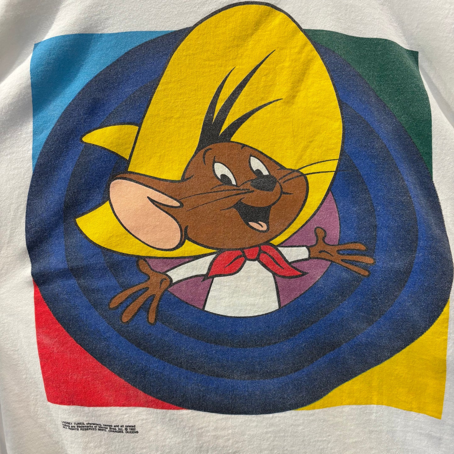 90's Looney Tunes ルーニー・テューンズ Speedy Gonzales キャラクターTシャツ 白(L)/A7312T-SO