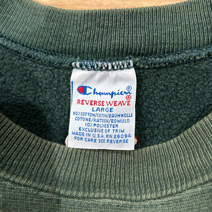90's Champion Reverse Weave リバースウィーブ C.W.POST フェードスウェット 緑(L)/A6697R-SO