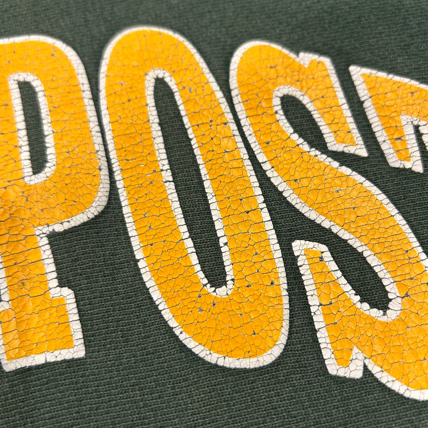90's Champion Reverse Weave リバースウィーブ C.W.POST フェードスウェット 緑(L)/A6697R-SO