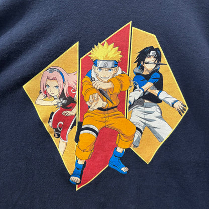 00's Naruto ナルト アニメ キャラクターTシャツ ネイビー(XL)/C1069T-SO