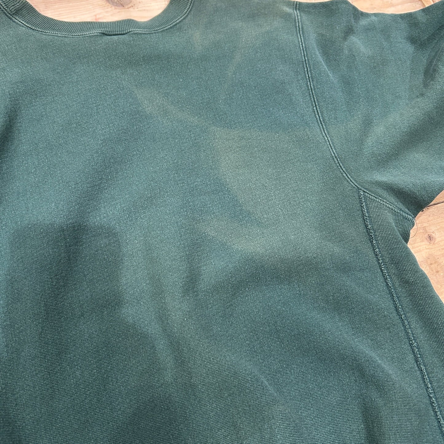 90's Champion Reverse Weave リバースウィーブ C.W.POST フェードスウェット 緑(L)/A6697R-SO