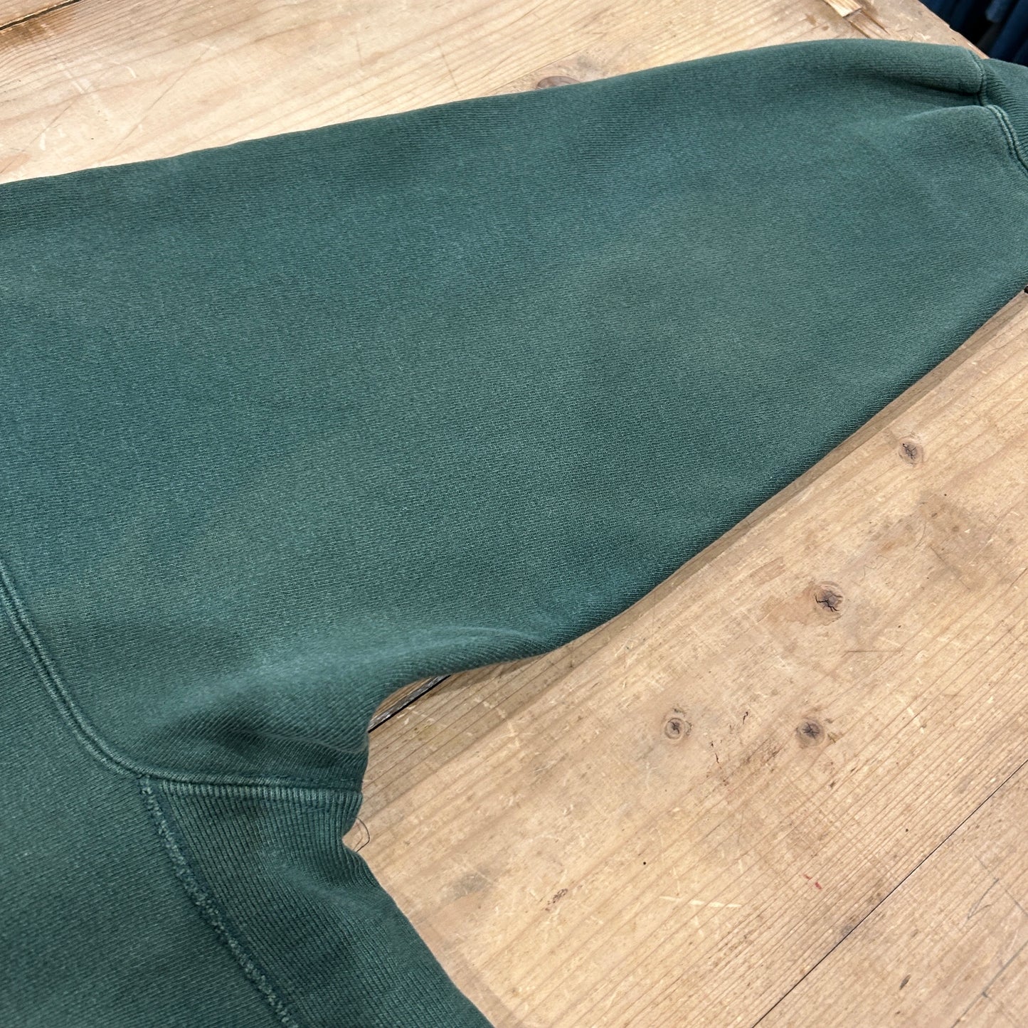 90's Champion Reverse Weave リバースウィーブ C.W.POST フェードスウェット 緑(L)/A6697R-SO