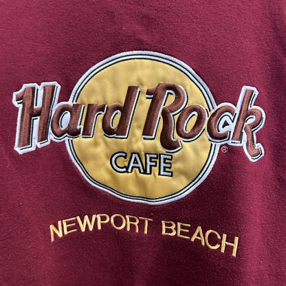 90's~ Hard Rock Cafe Newport Beach ロゴスウェットシャツ ワインレッド (サイズ不明)/C0414S-SO