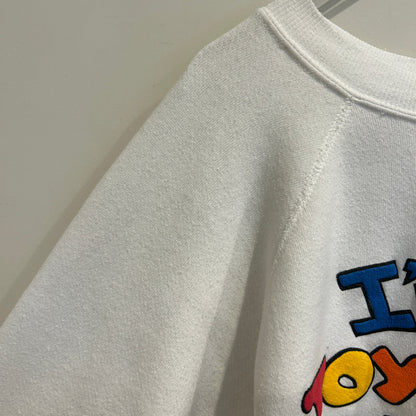 80's~ 20/20 sport I'm a Toysrus Kid! ラグランスウェット 白 (L)/A2154S-SO