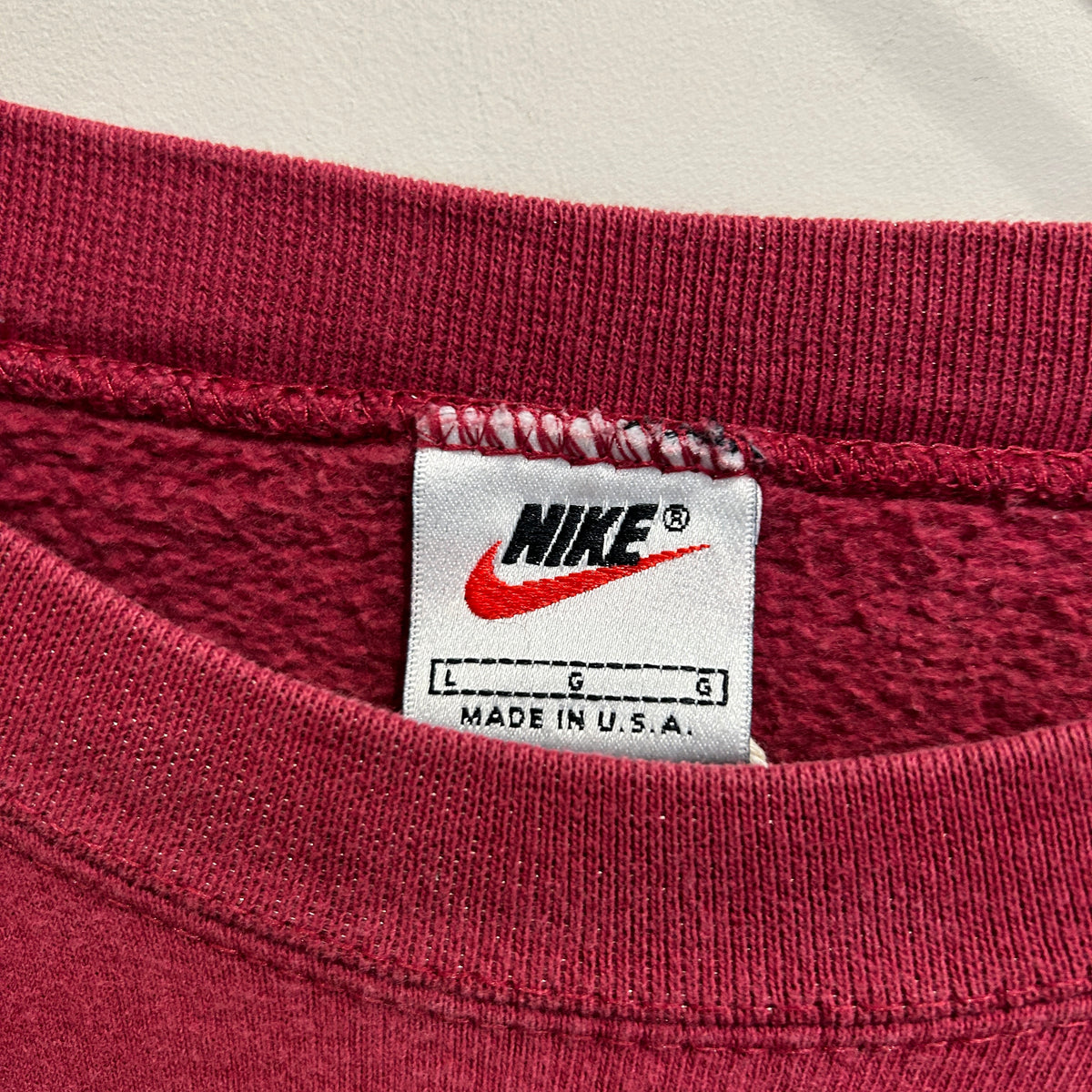 90's Nike ナイキ 文字プリント スウェットシャツ ワインレッド (L)/A8928S-SO